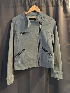 Striped denim jacket MED